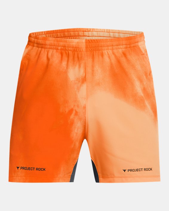 Shorts estampados de entrenamiento con 13 cm (5 in) Project Rock Ultimate para hombre, Orange, pdpMainDesktop image number 4